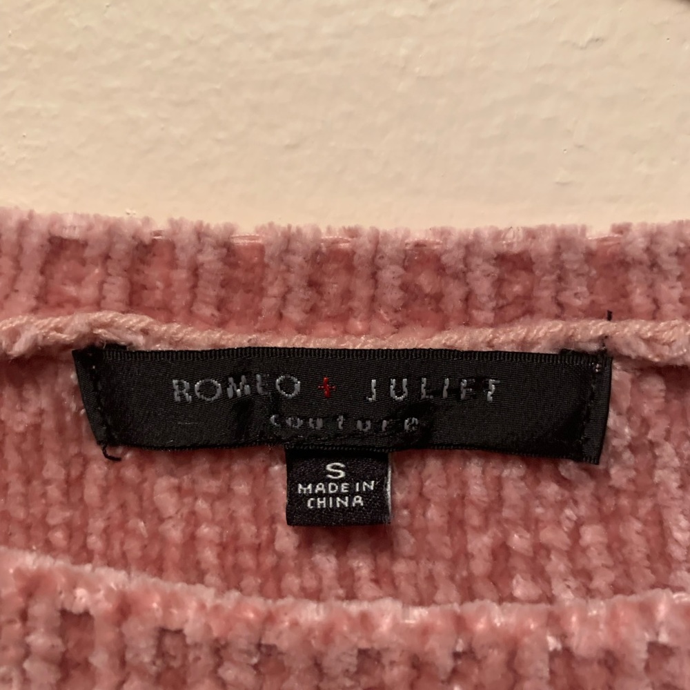 Romeo and Juliet Pink Chenille Sweater - Picture 2 of 4
